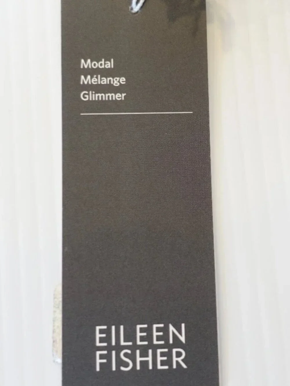 EILEEN FISHER Natural Modal Melange Glimmer Plaid Fringe Rectangle Wrap Scarf - Picture 2 of 4